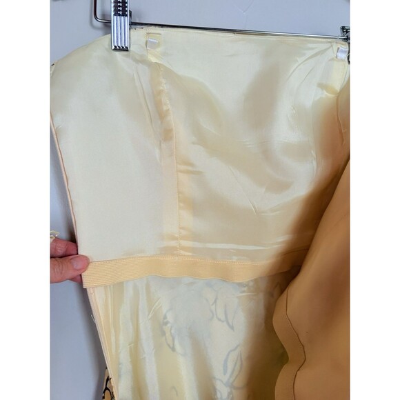 LOFT Yellow Strapless Fit & Flare MIDI Floral Dress, Removable Straps SZ 4 Small - Picture 16 of 16